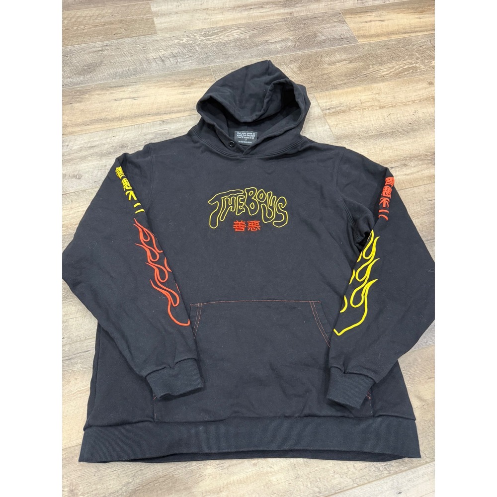 The Boys Black Flame YouTube Hoodie Warren James Logo XXL Streetwear Pullover